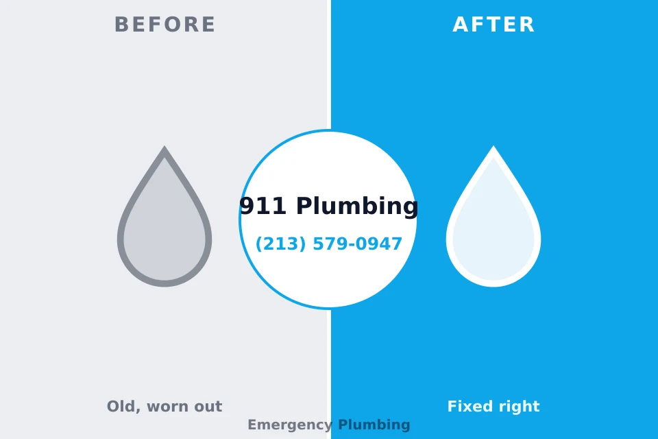 Before and after: plumbing repair Paul, ID